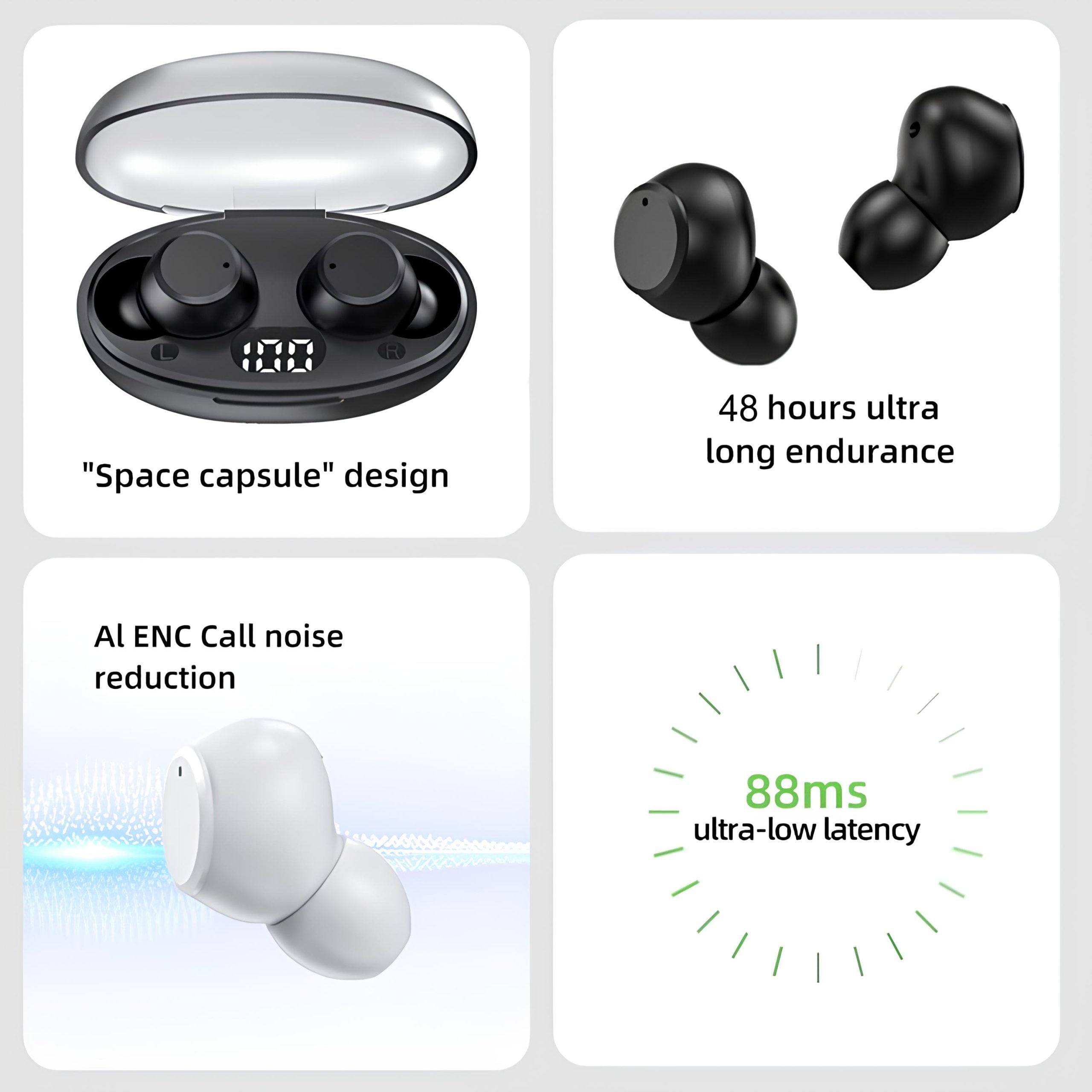 T28 Wireless Earbuds with built in Bluetooth Microphone - True Wireless Earphones - Image 4