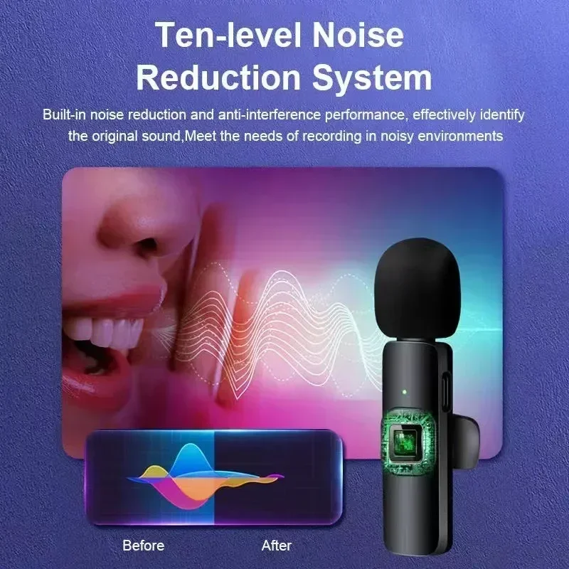 K9 Wireless Microphone Dual Mic 3 In 1 for Vloggers, Streamers & Podcasters - High-Quality Audio - Image 7