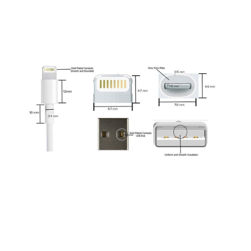 Wopow USB to lightning Cable, Fast Charging Cable for Iphone, 1 Meter Length - Image 2